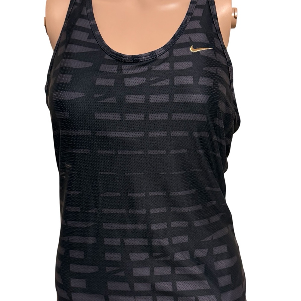 Nike Black and Gray Geometric sports bra